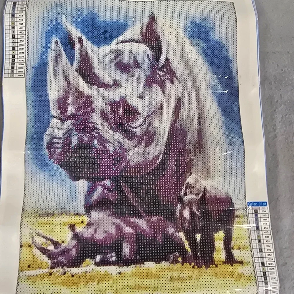 Rhino Family Diamond Art Painting Kit DIY 5D Mosaic‎ Art 30x40cm Wildlife Craft